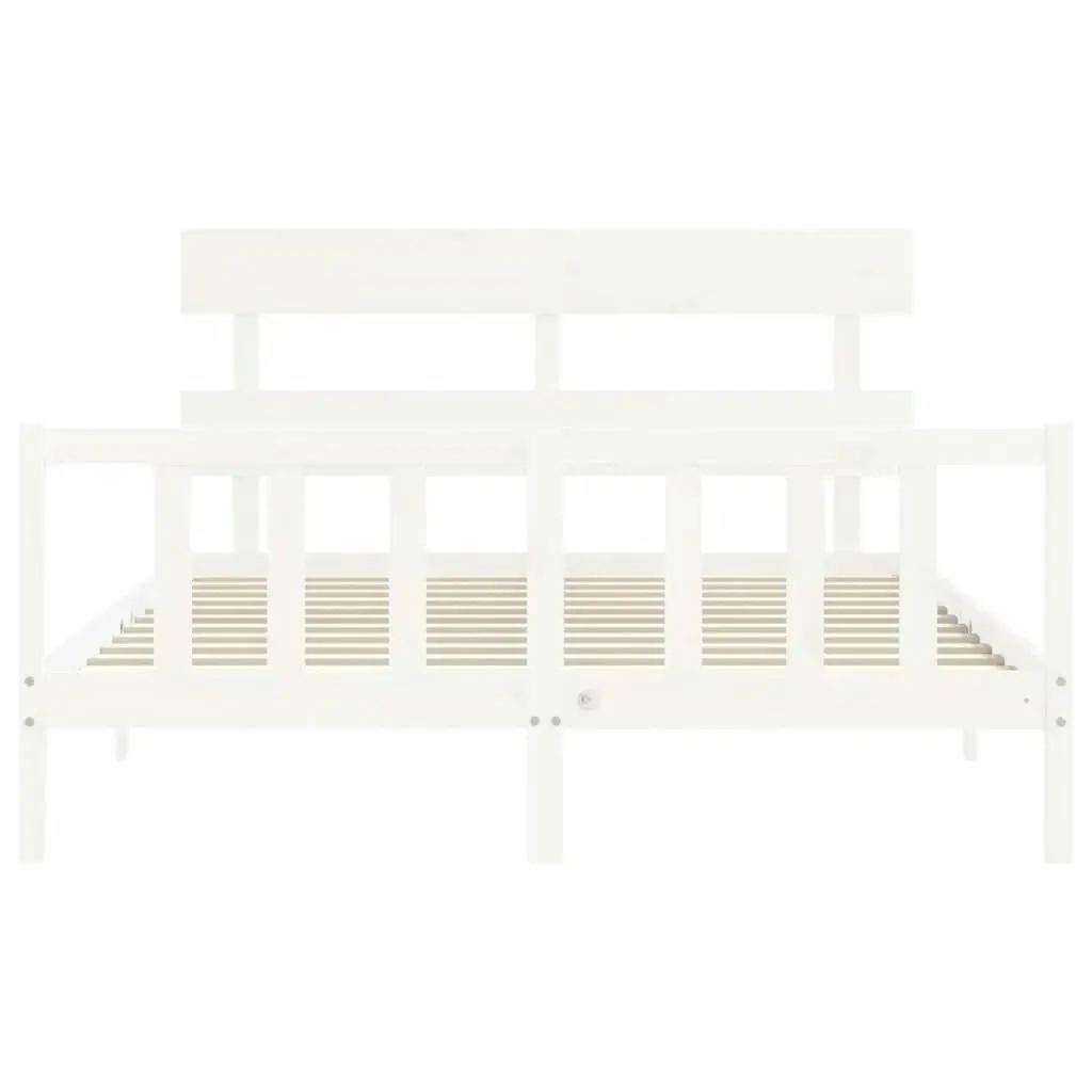 Bed Frame without Mattress White 150x200 cm Solid Wood Pine 3193277