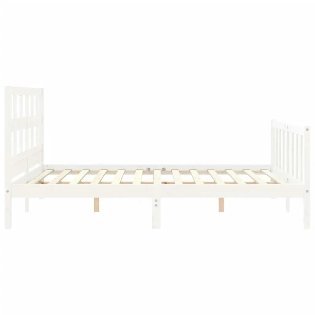 Bed Frame without Mattress White 150x200 cm Solid Wood Pine 3193017