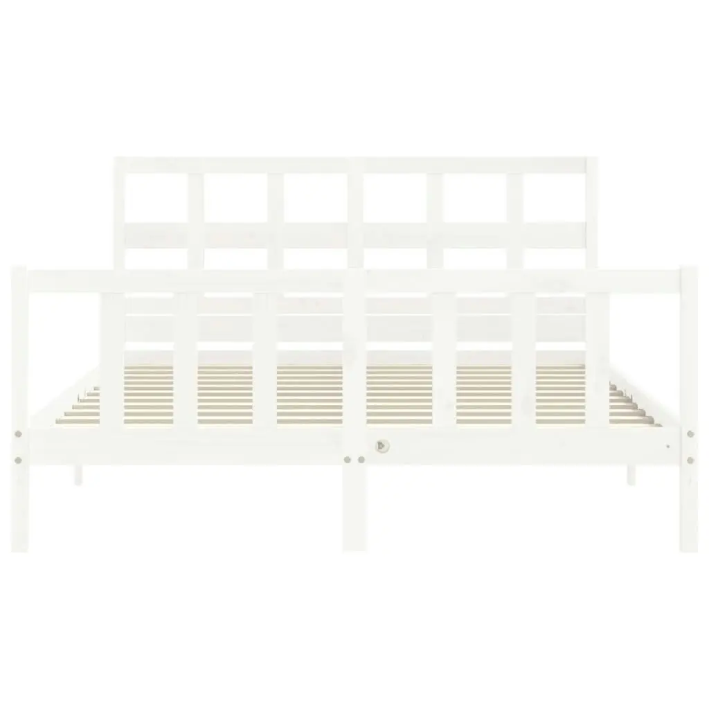 Bed Frame without Mattress White 150x200 cm Solid Wood Pine 3193017