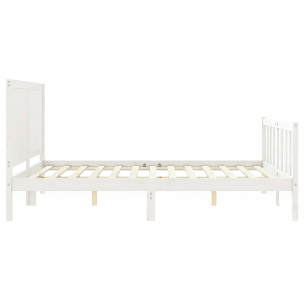 Bed Frame without Mattress White 150x200 cm Solid Wood Pine 3192627