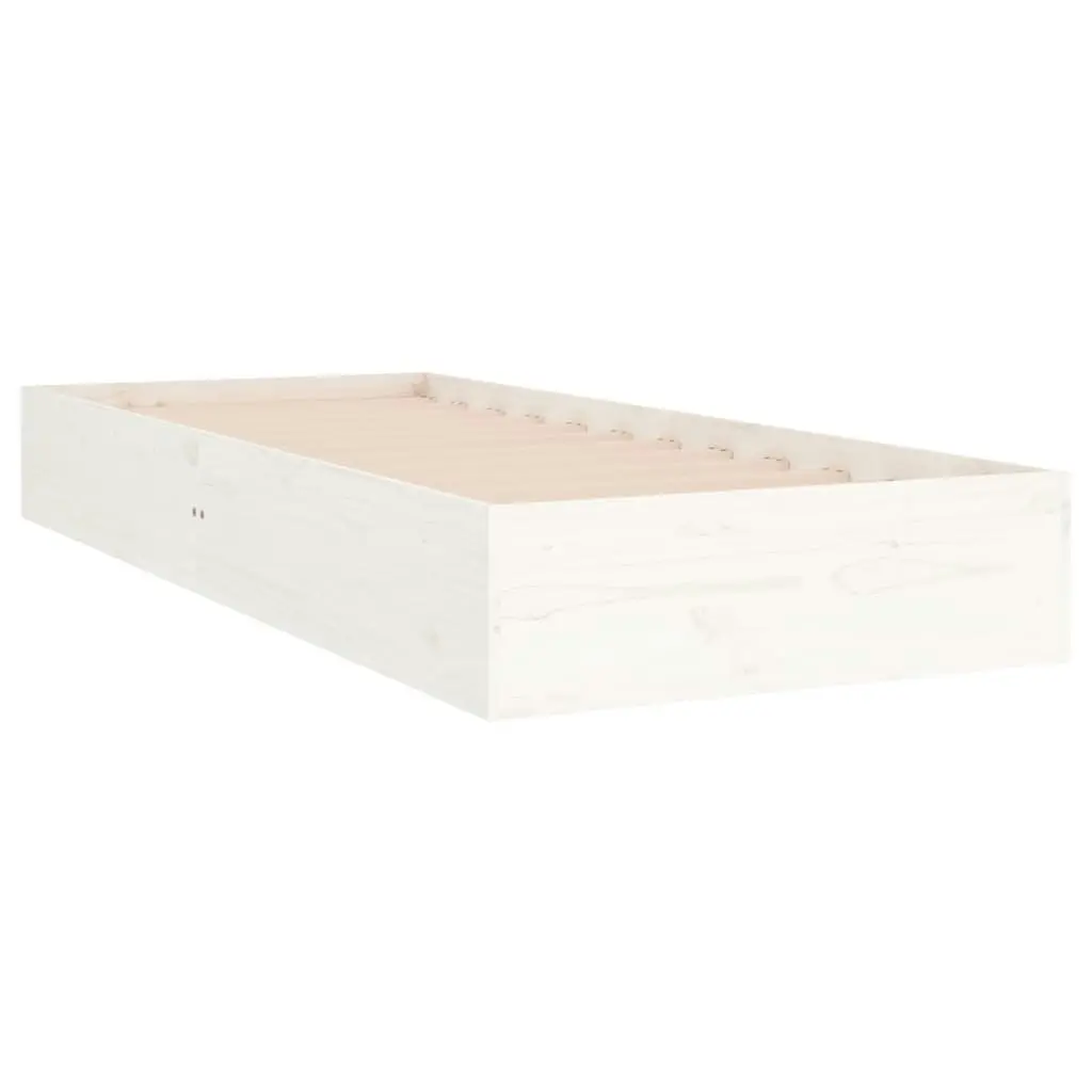 Bed Frame White Solid Wood 92x187 cm Single Size 820068