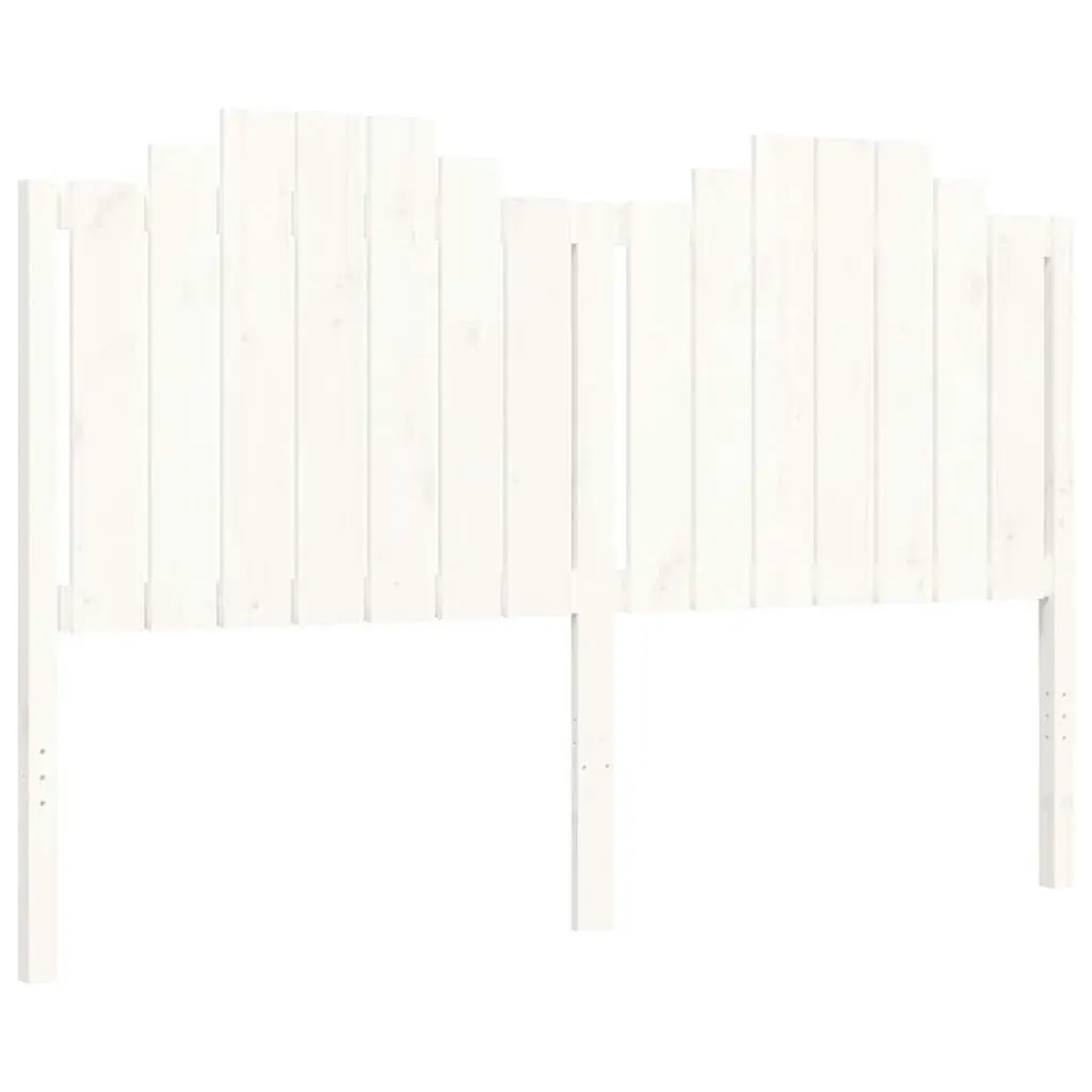 Bed Frame with Headboard White 153x203 cm Queen Solid Wood 3194187