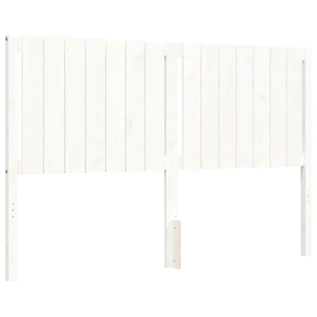 Bed Frame without Mattress White 150x200 cm Solid Wood 3194772