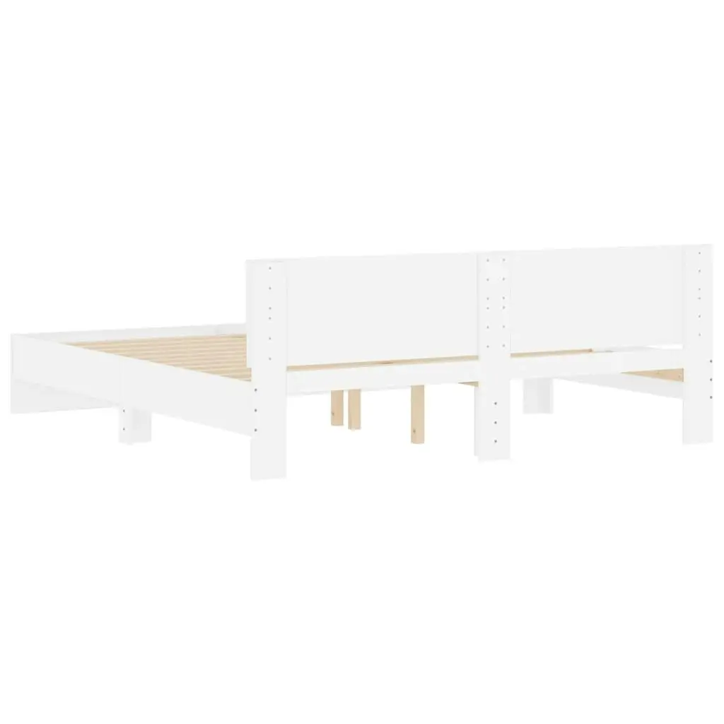 Bed Frame with Headboard White 183x203 cm King Size 3207462