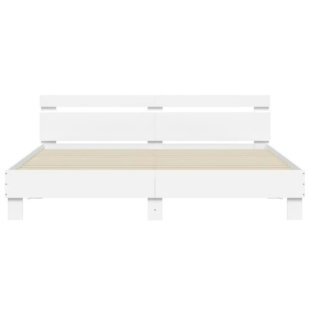 Bed Frame without Mattress White 183x203 cm King 3207399