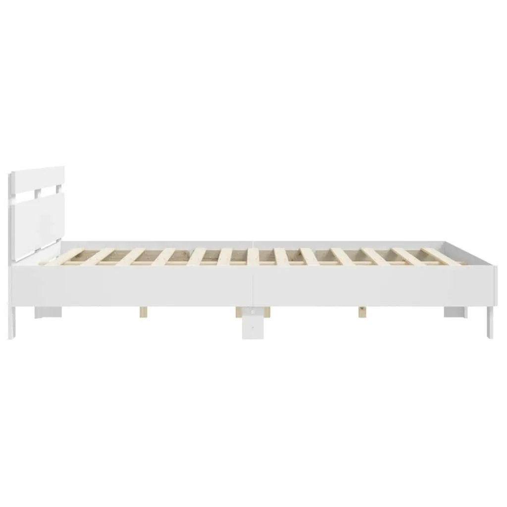 Bed Frame without Mattress White 183x203 cm King 3207399