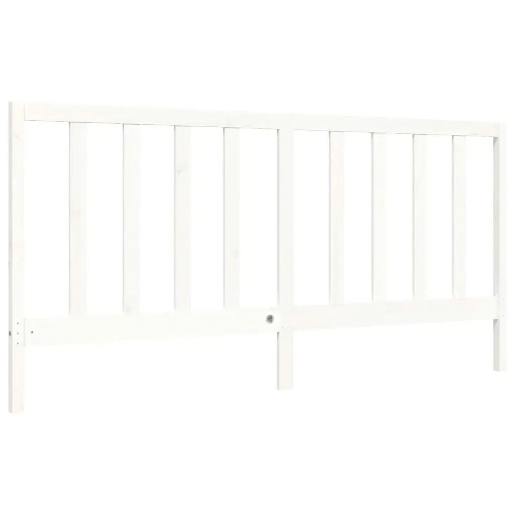 Bed Frame with Headboard White 183x203 cm King Solid Wood 3193807