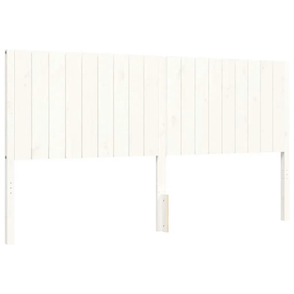 Bed Frame with Headboard White 183x203 cm King Solid Wood 3194782