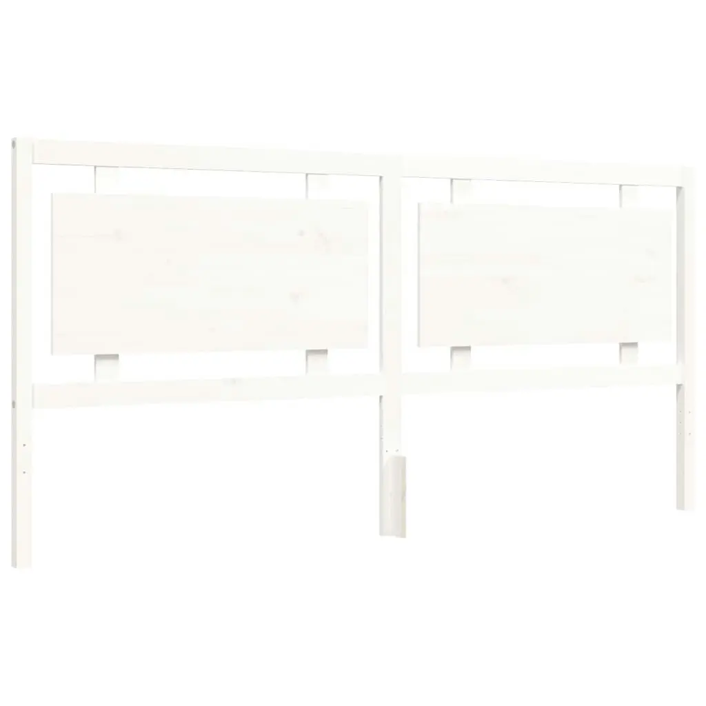 Bed Frame with Headboard White 183x203 cm King Solid Wood 3194067