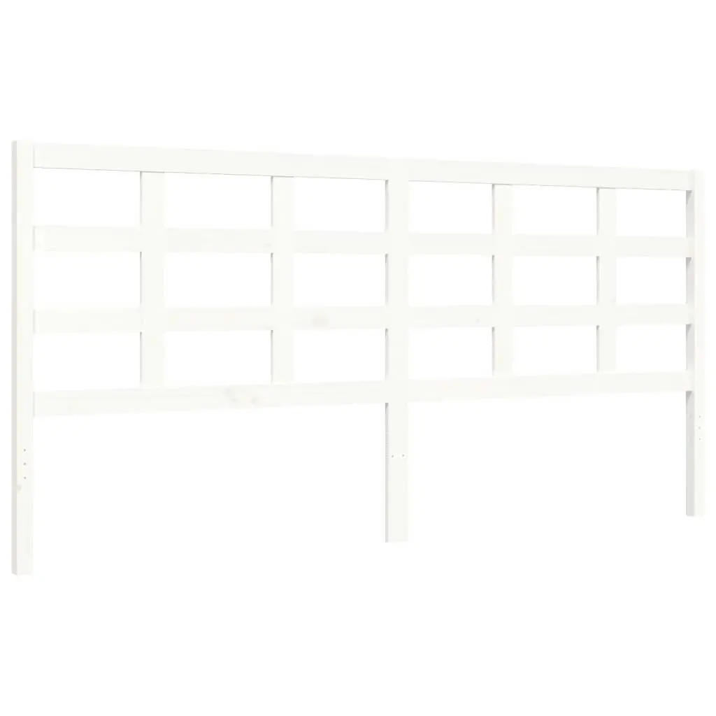 Bed Frame with Headboard White 183x203 cm King Solid Wood 3194002