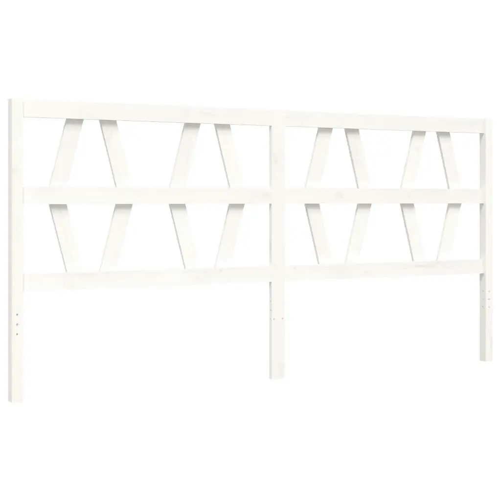 Bed Frame with Headboard White 183x203 cm King Solid Wood 3194392