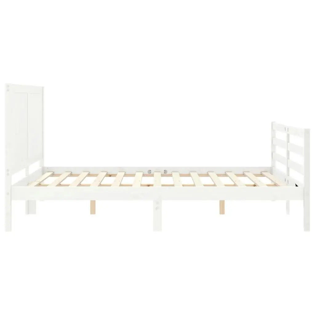 Bed Frame without Mattress White 150x200 cm Solid Wood 3194512