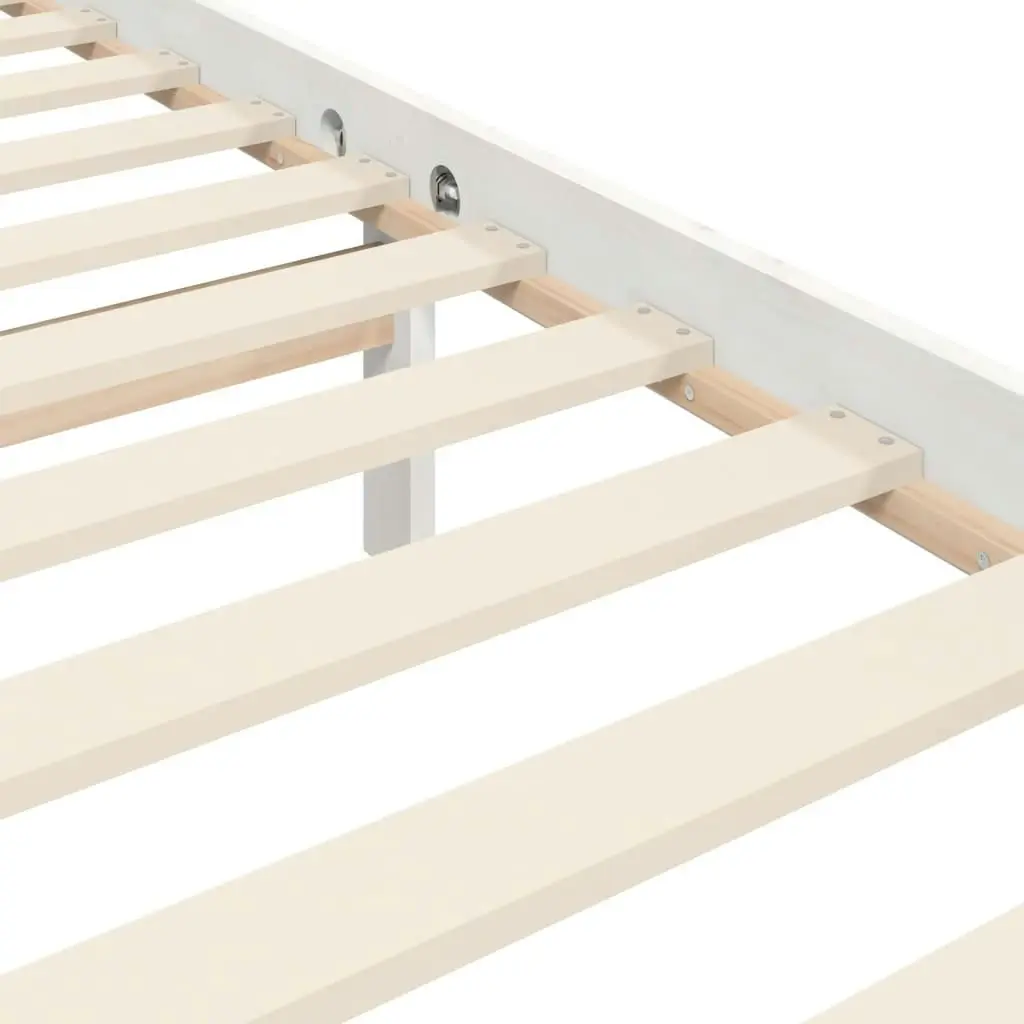 Bed Frame without Mattress White 150x200 cm Solid Wood 3194512