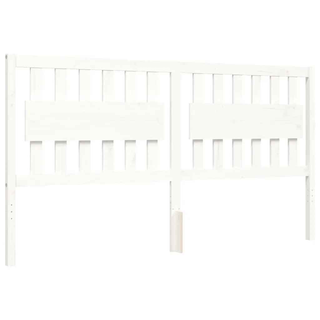 Bed Frame without Mattress White 183x203 cm King Solid Wood Pine 3192442