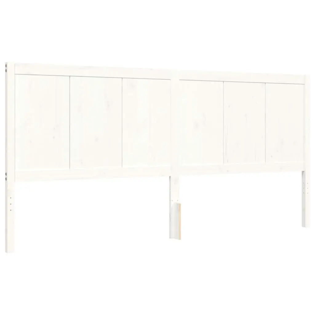 Bed Frame without Mattress White 183x203 cm King Solid Wood Pine 3192637