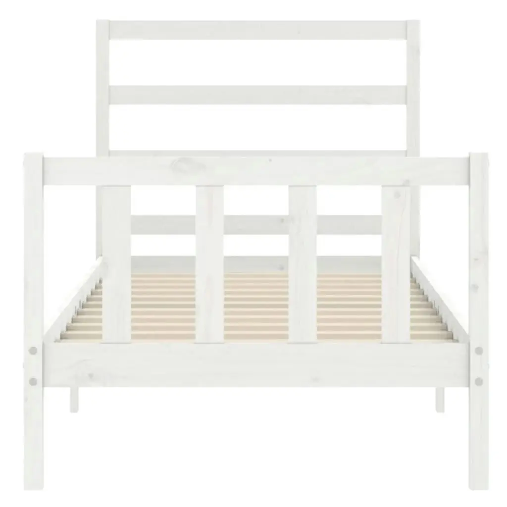 Bed Frame without Mattress White 90x190 cm Solid Wood Pine 3191872