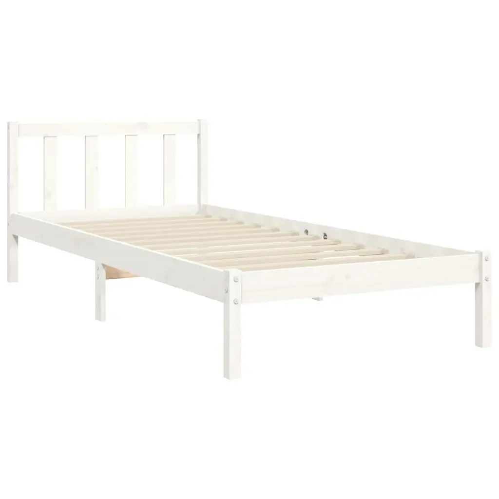 Bed Frame without Mattress White 90x190 cm Solid Wood Pine 3191872