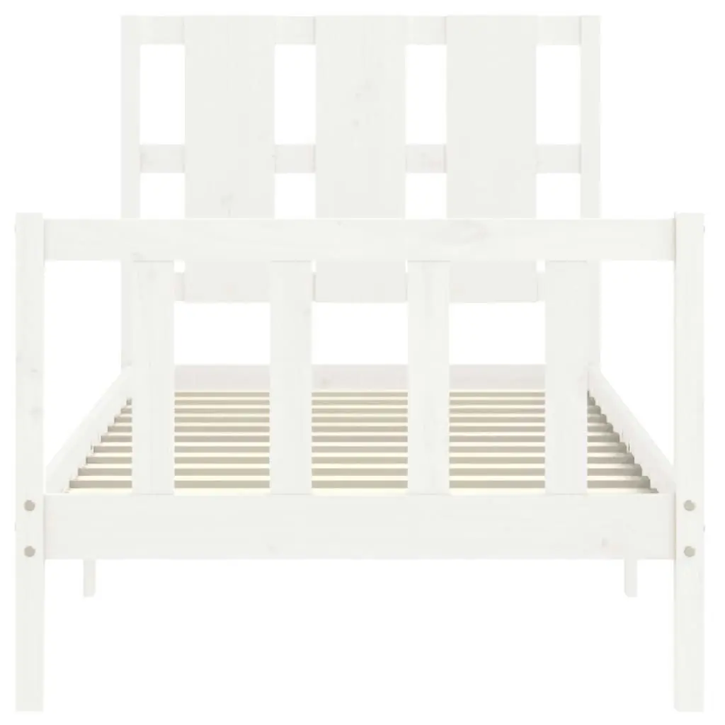 Bed Frame without Mattress White 90x190 cm Solid Wood Pine 3192197