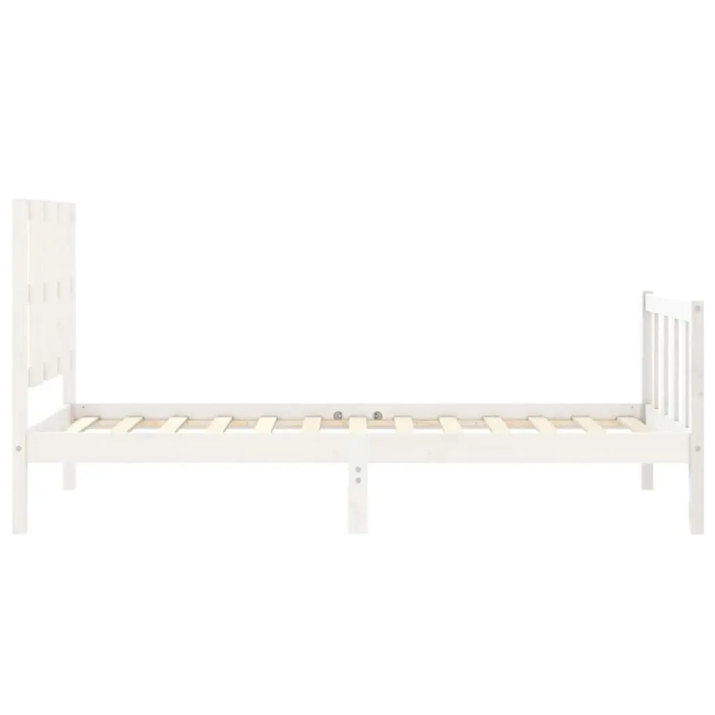 Bed Frame without Mattress White 90x190 cm Solid Wood Pine 3192197