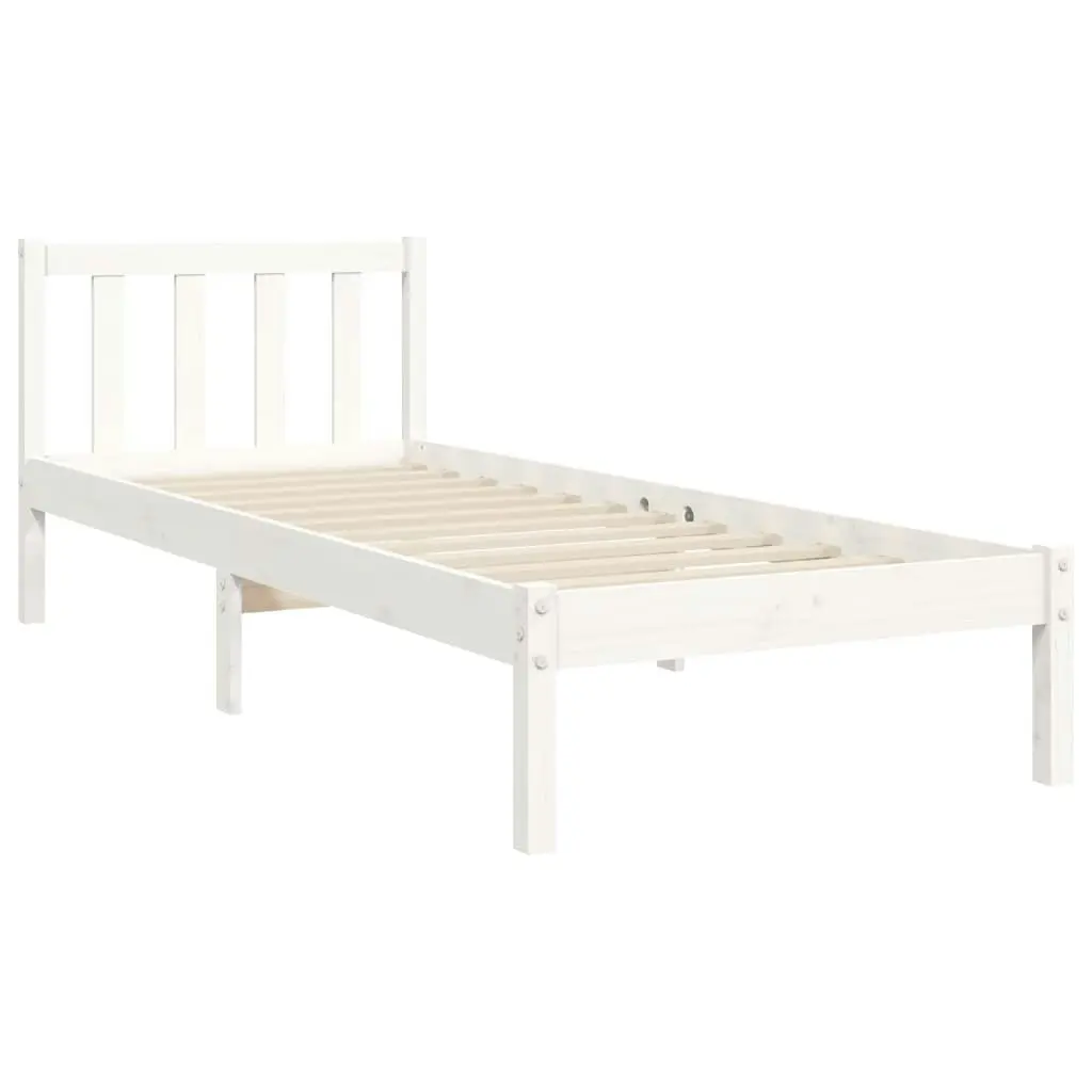 Bed Frame without Mattress White 90x190 cm Solid Wood Pine 3192197