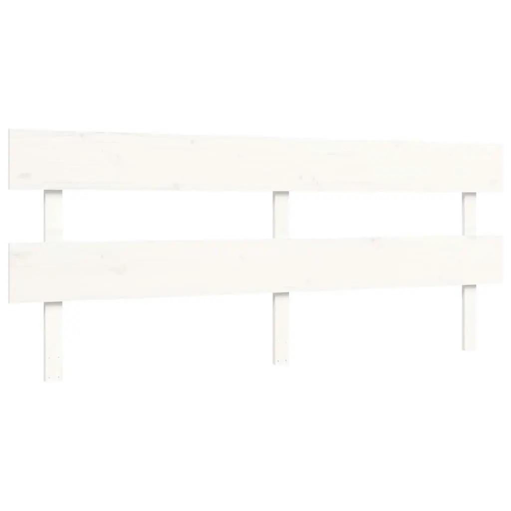 Bed Frame without Mattress White 183x203 cm King Solid Wood Pine 3193287