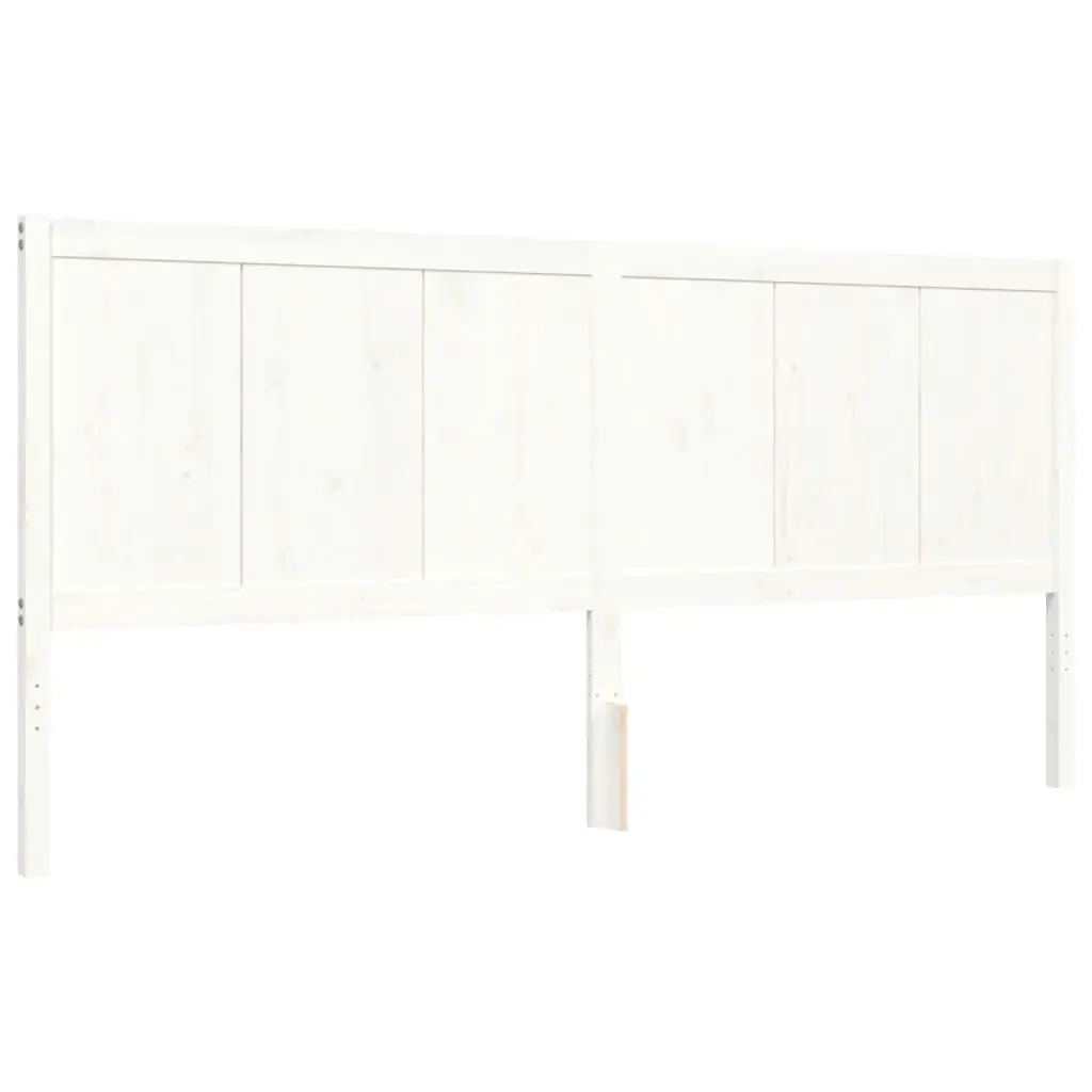 Bed Frame without Mattress White 183x203 cm King Solid Wood 3194522