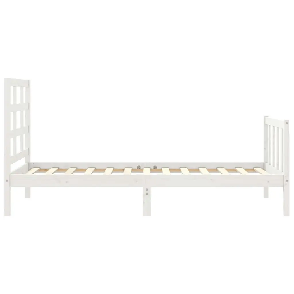 Bed Frame without Mattress White 90x190 cm Solid Wood Pine 3192067