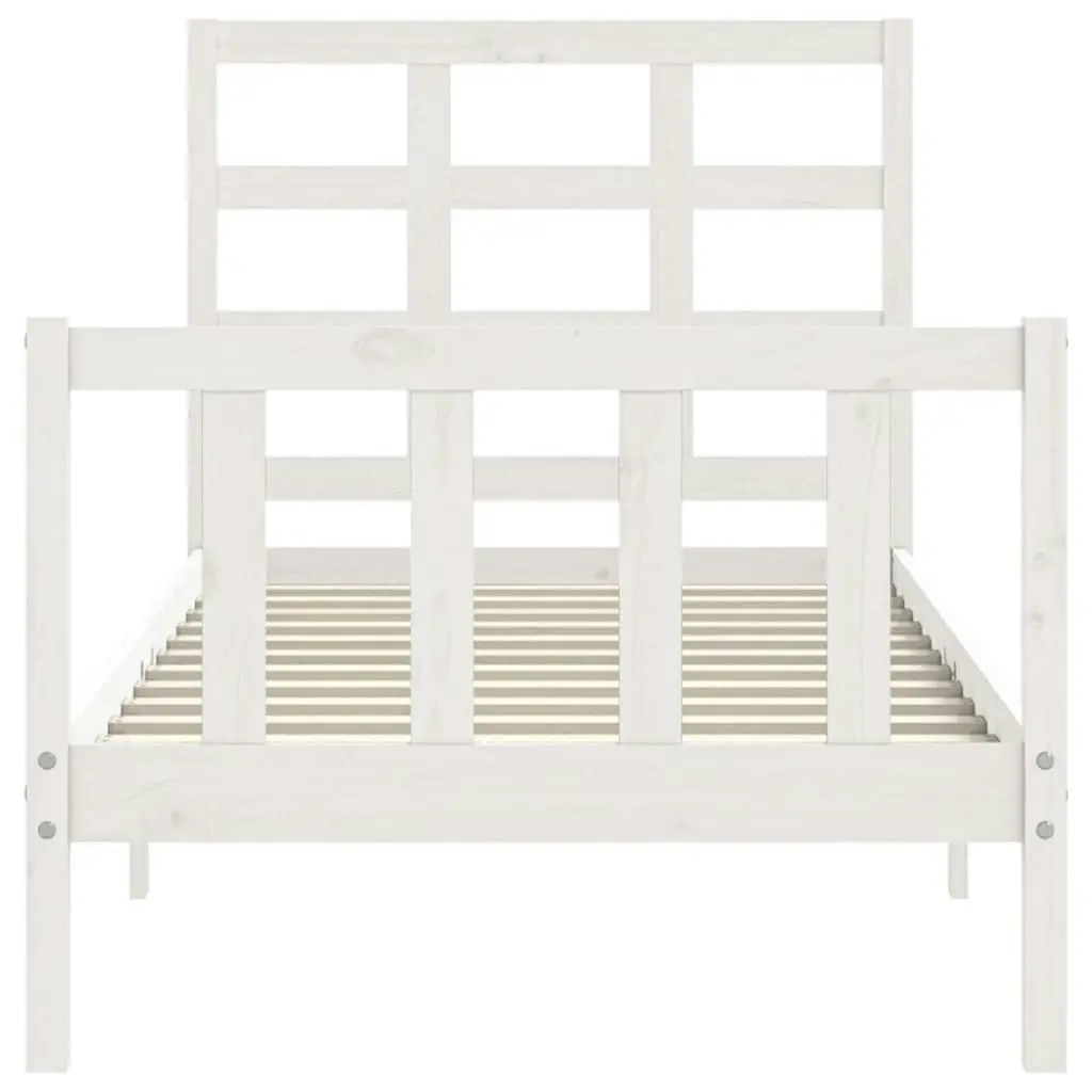 Bed Frame without Mattress White 90x190 cm Solid Wood Pine 3192067