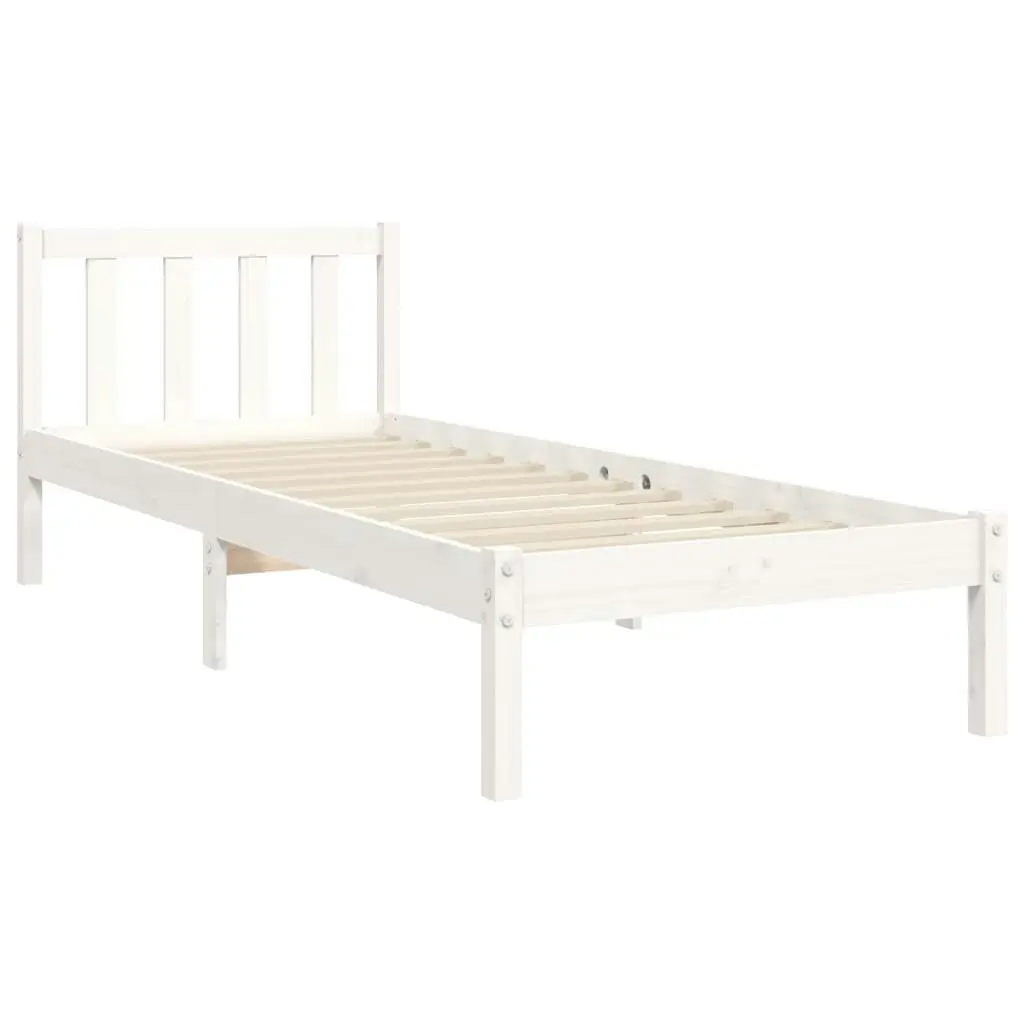 Bed Frame without Mattress White 90x190 cm Solid Wood Pine 3192067