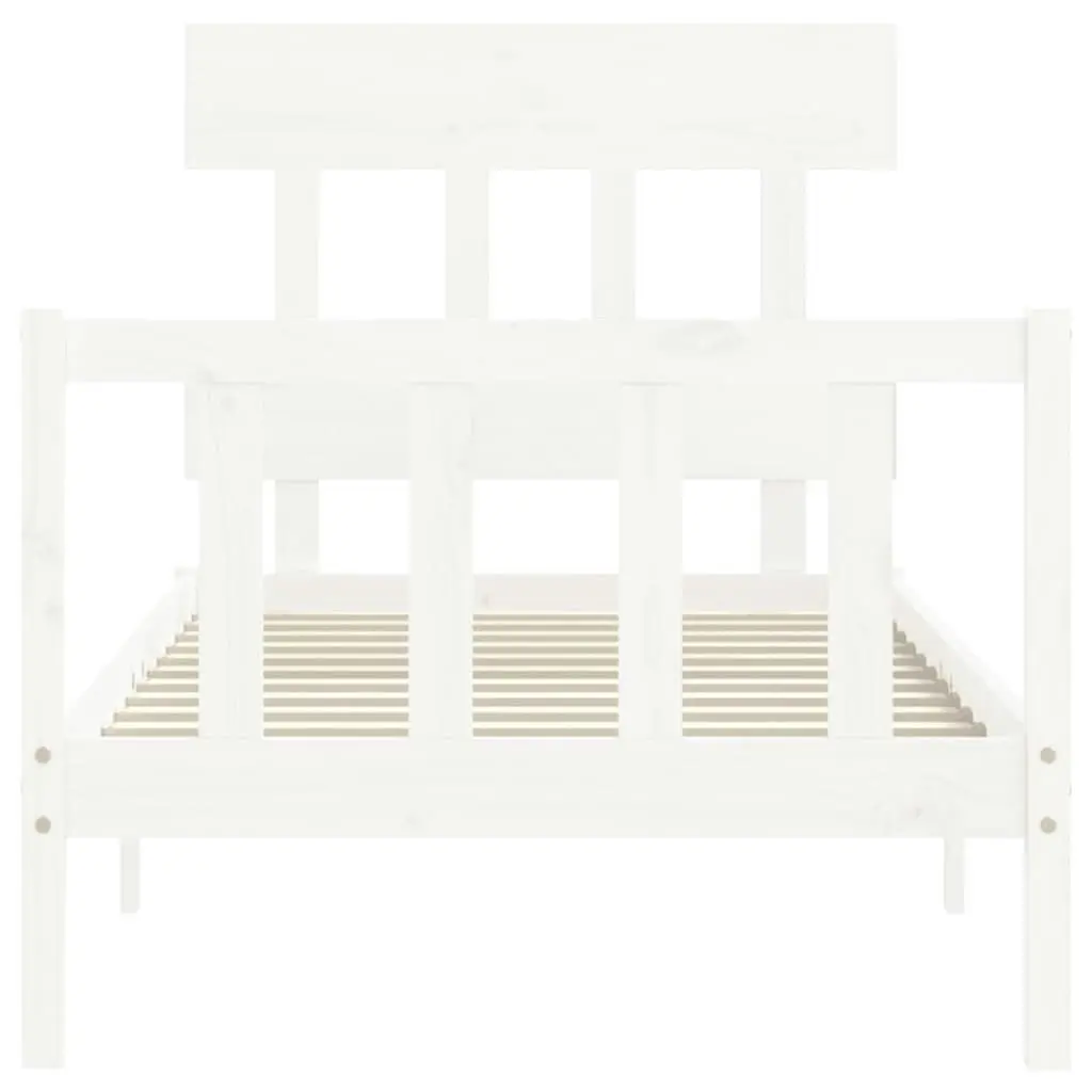 Bed Frame without Mattress White 90x190 cm Solid Wood Pine 3193302