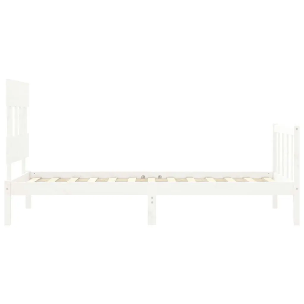 Bed Frame without Mattress White 90x190 cm Solid Wood Pine 3193302