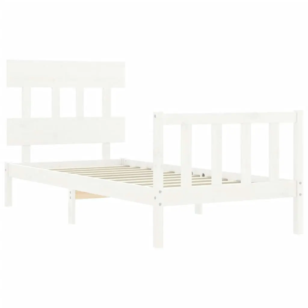 Bed Frame without Mattress White 90x190 cm Solid Wood Pine 3193302