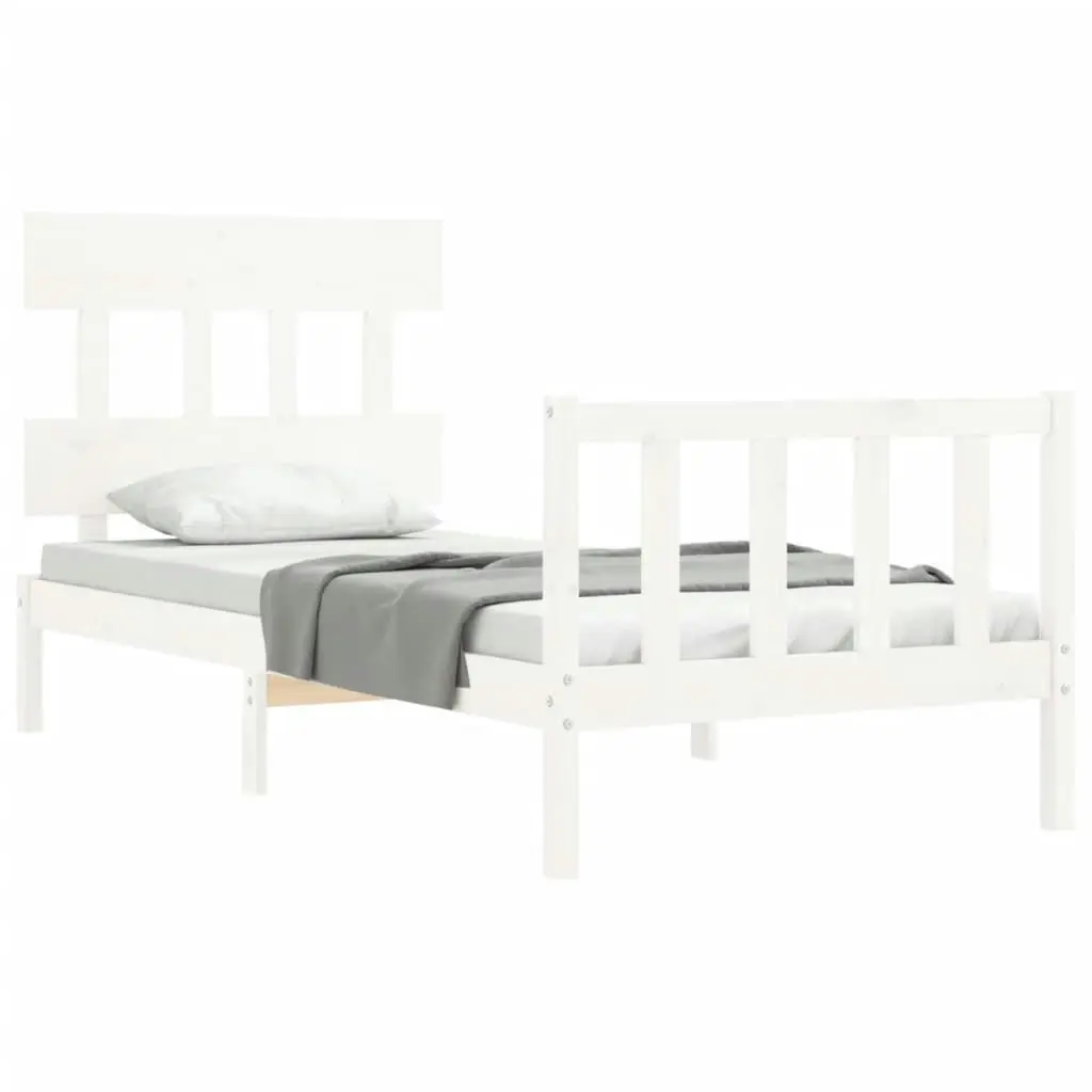 Bed Frame without Mattress White 90x190 cm Solid Wood Pine 3193302