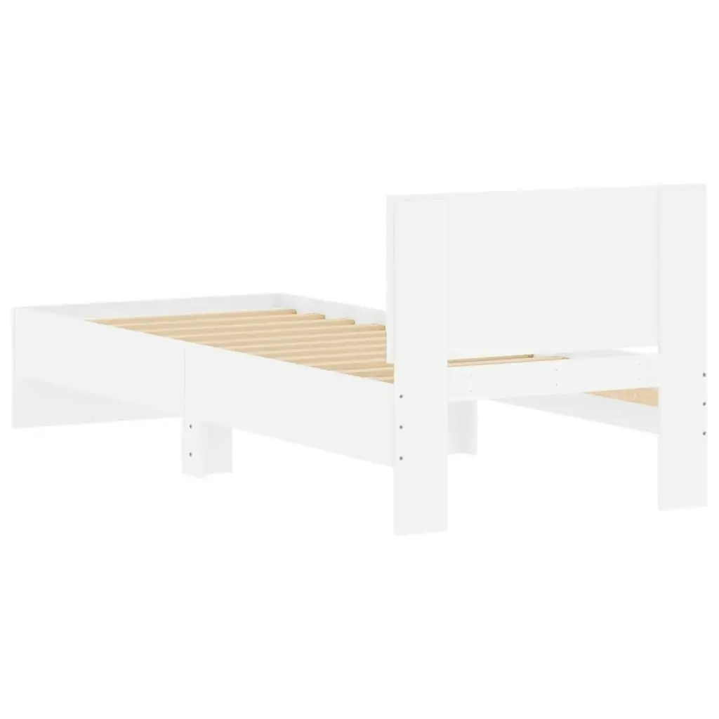 Bed Frame with Headboard White 90x190 cm Engineered wood 838652