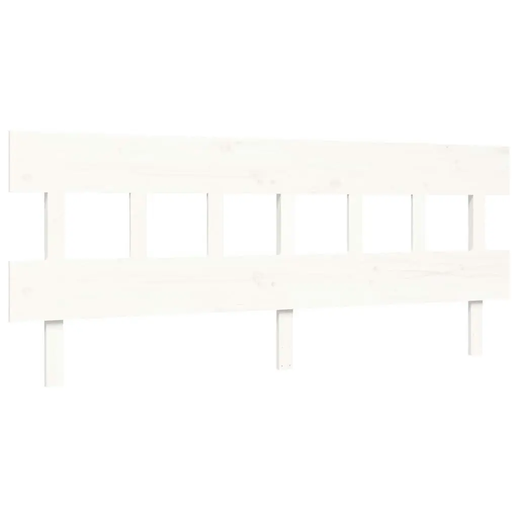 Bed Frame with Headboard White 183x203 cm King Solid Wood 3195172