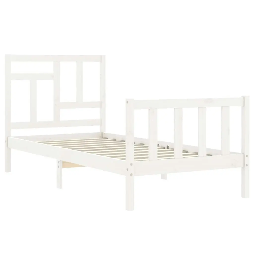 Bed Frame without Mattress White 90x190 cm Solid Wood Pine 3193107