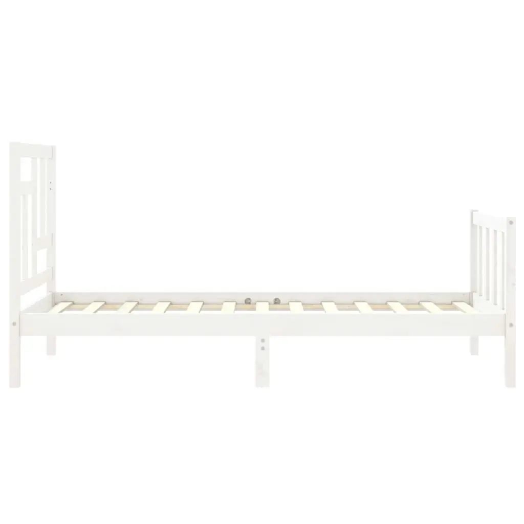 Bed Frame without Mattress White 90x190 cm Solid Wood Pine 3193107