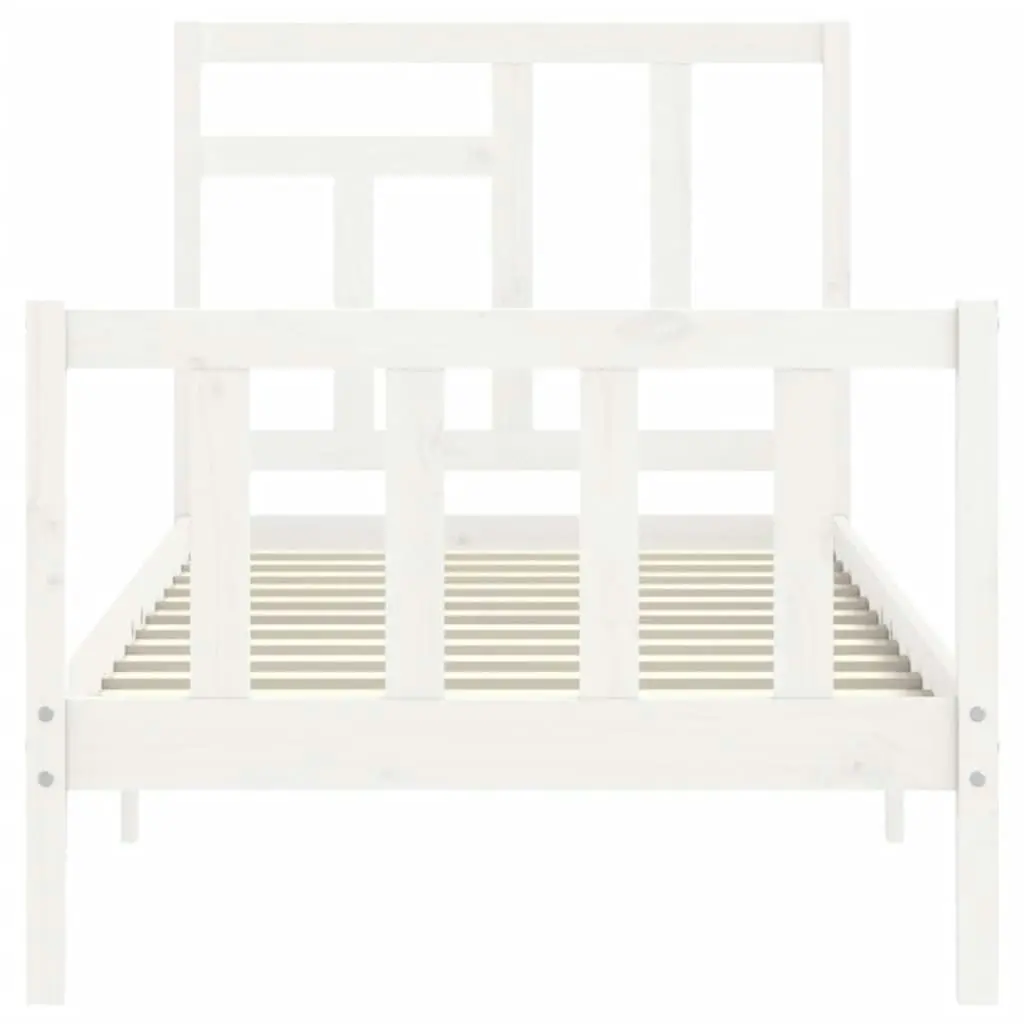 Bed Frame without Mattress White 90x190 cm Solid Wood Pine 3193107