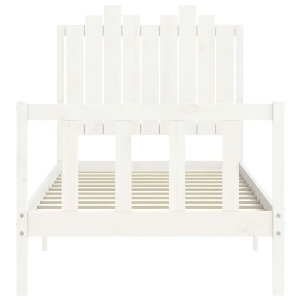 Bed Frame without Mattress White 90x190 cm Solid Wood Pine 3192262