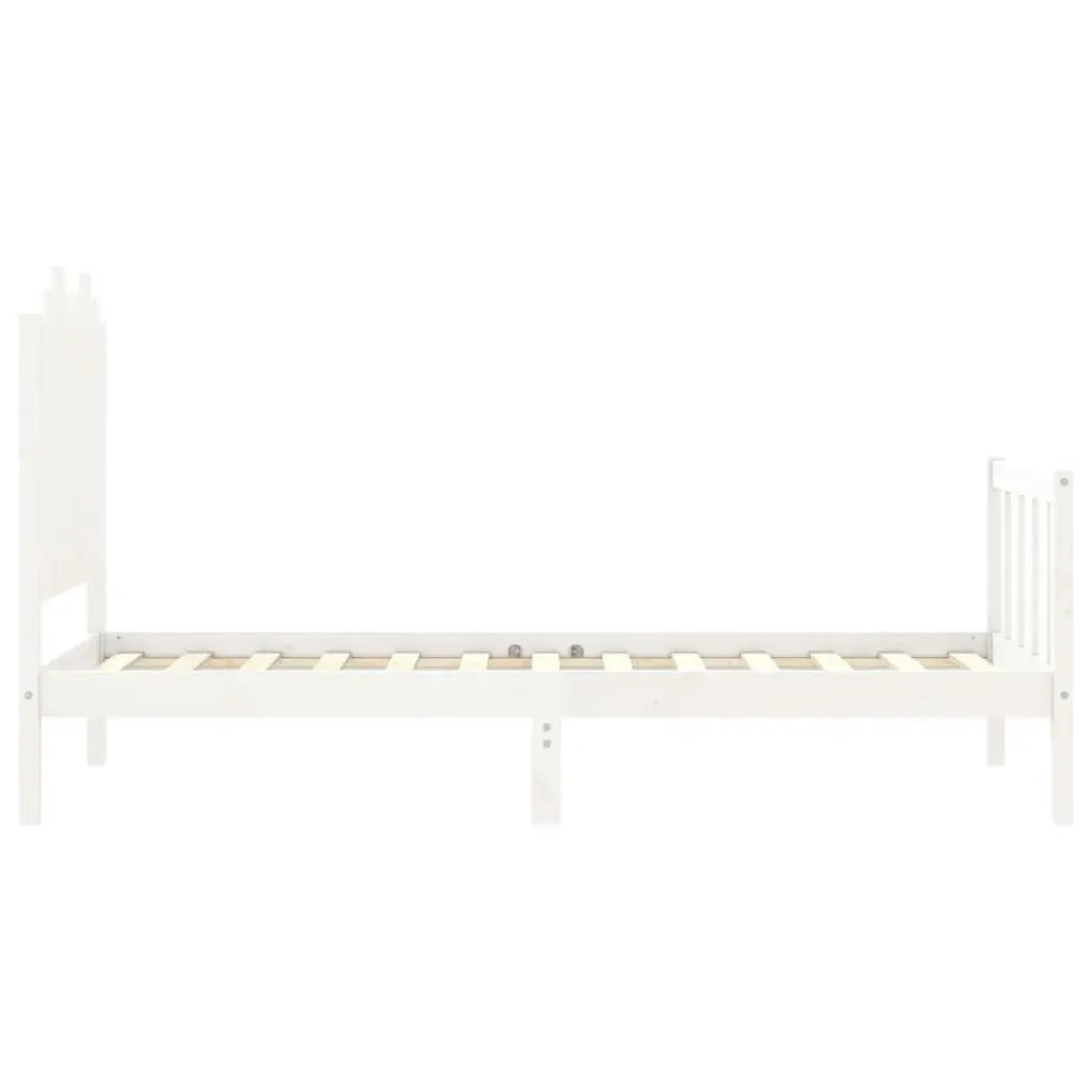 Bed Frame without Mattress White 90x190 cm Solid Wood Pine 3192262