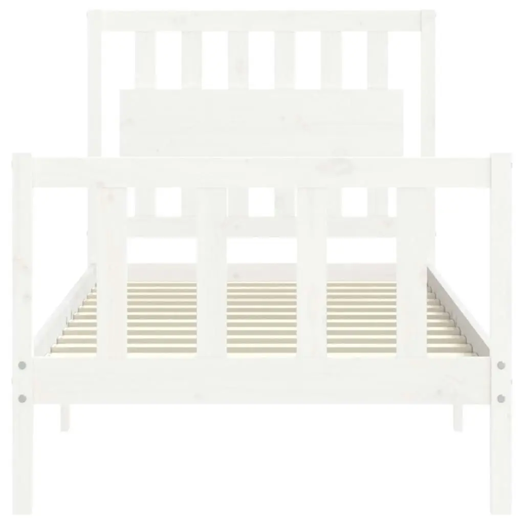 Bed Frame without Mattress White 90x190 cm Solid Wood Pine 3192392