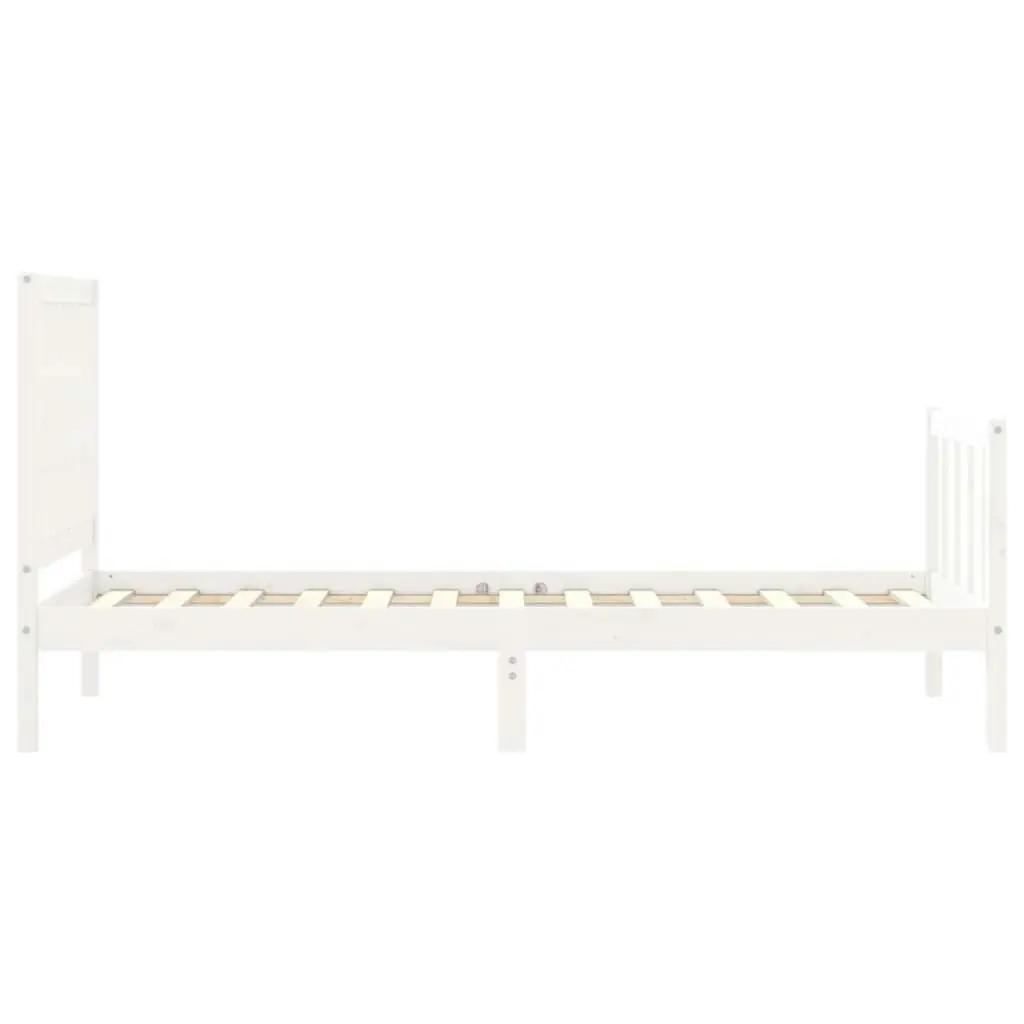 Bed Frame without Mattress White 90x190 cm Solid Wood Pine 3192392