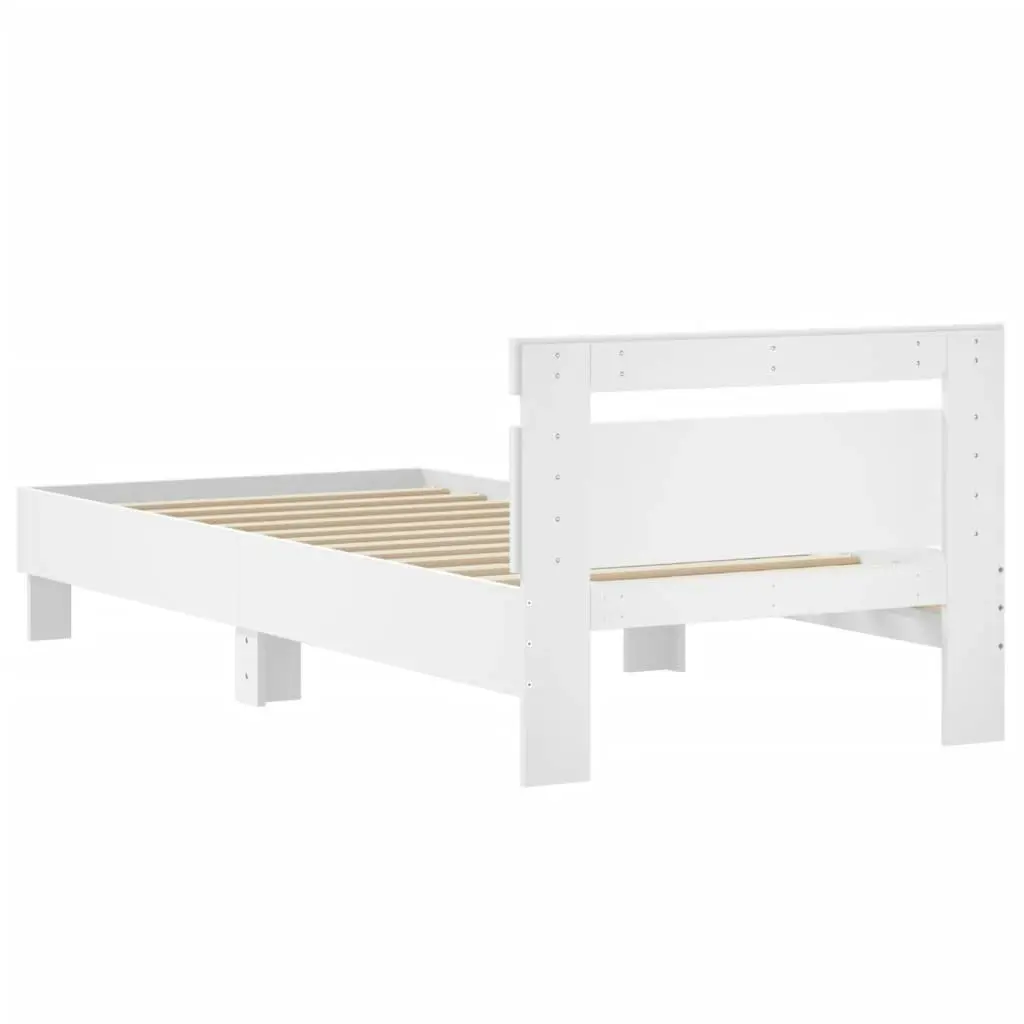 Bed Frame without Mattress with Headboard White 90x190 cm 838561