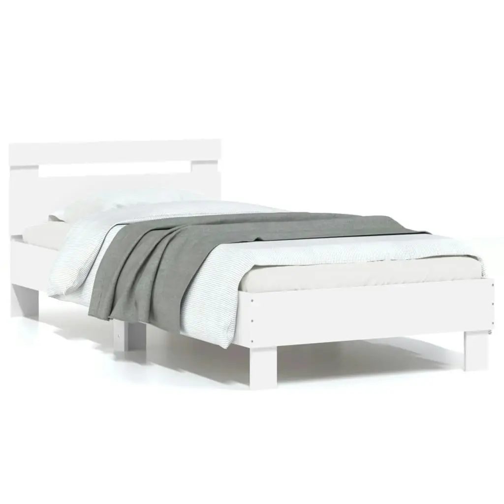 Bed Frame without Mattress with Headboard White 90x190 cm 838561