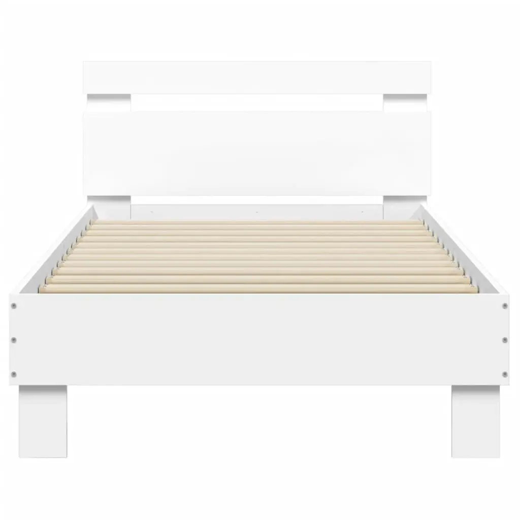 Bed Frame without Mattress with Headboard White 90x190 cm 838561