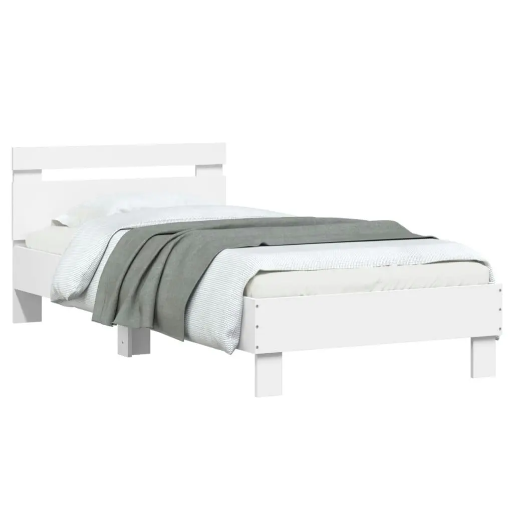 Bed Frame without Mattress with Headboard White 90x190 cm 838561