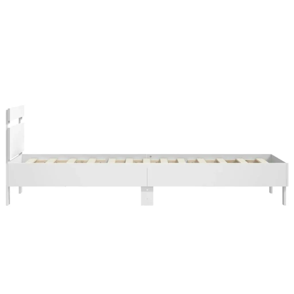 Bed Frame without Mattress with Headboard White 90x190 cm 838561