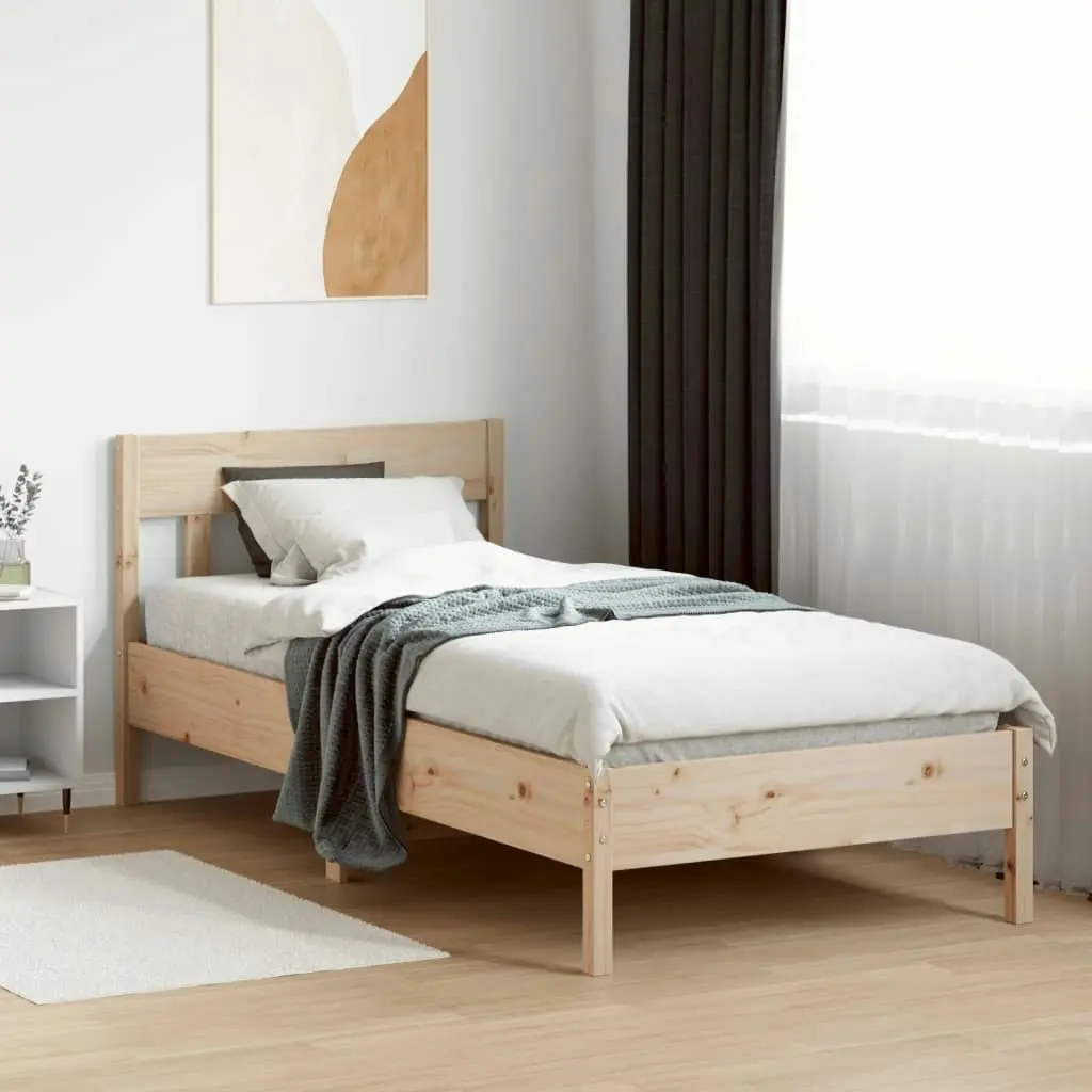 Bed Frame without Mattress 90x190 cm Solid Wood Pine 842674