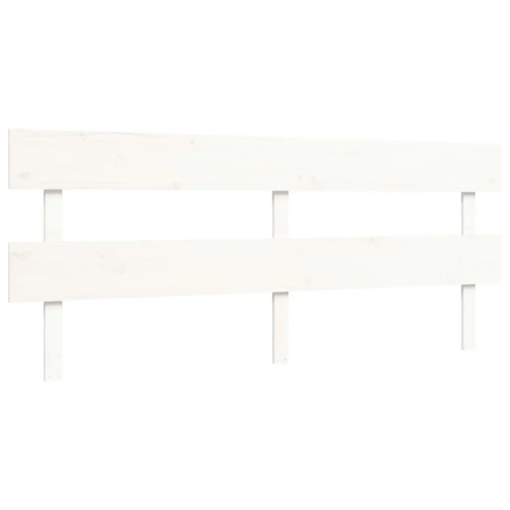 Bed Frame with Headboard White 183x203 cm King Solid Wood 3195107