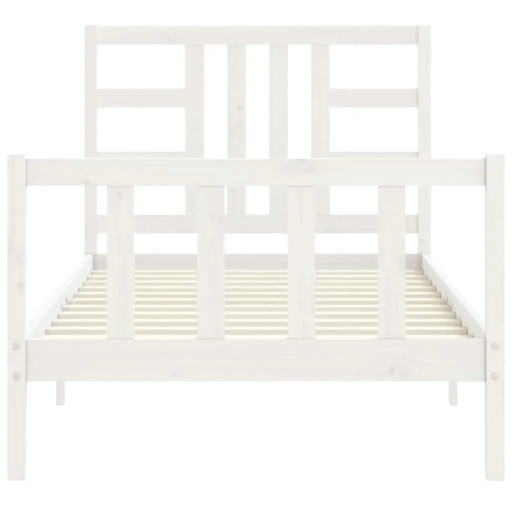 Bed Frame without Mattress White 90x190 cm Solid Wood Pine 3191937